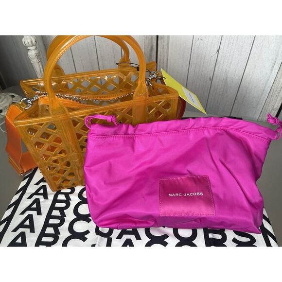 New! Marc Jacobs The Jelly Tote Bag Orange And Pink W/ Strap Tags Dustbag RARE - Picture 6 of 9